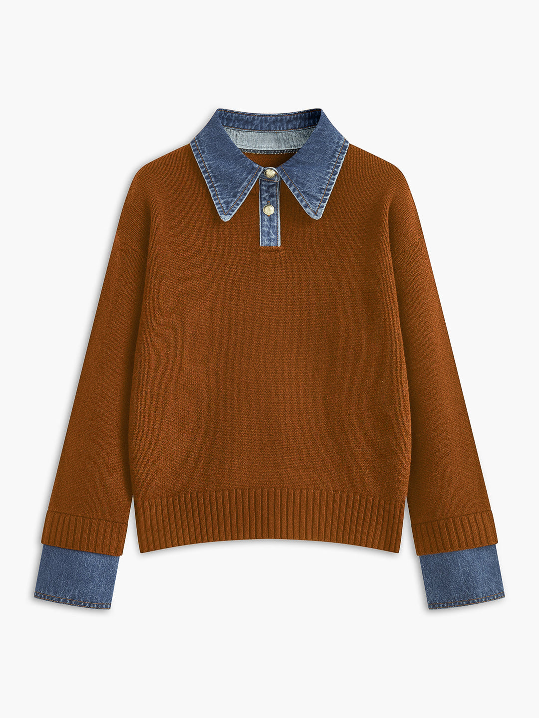 2 in 1 Panel Lapel Sweater