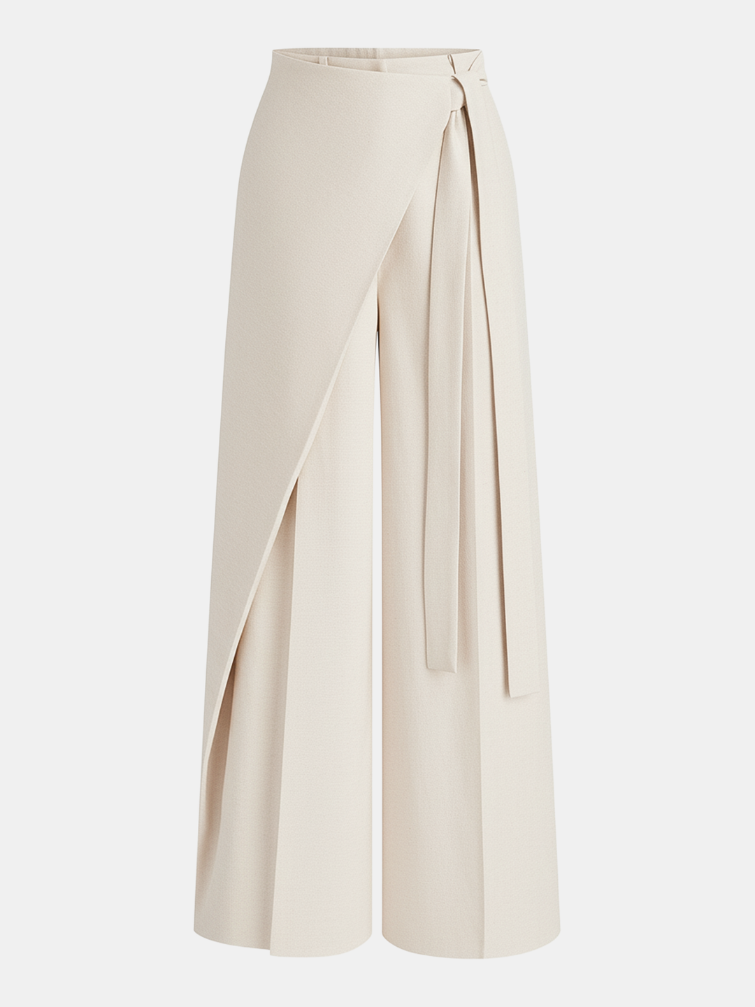 Asymmetric Wrap Wide-Leg Pants