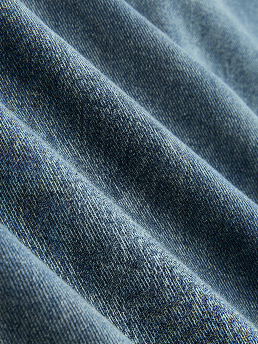 Asymmetrical Ruched Denim Wide-Leg Pants