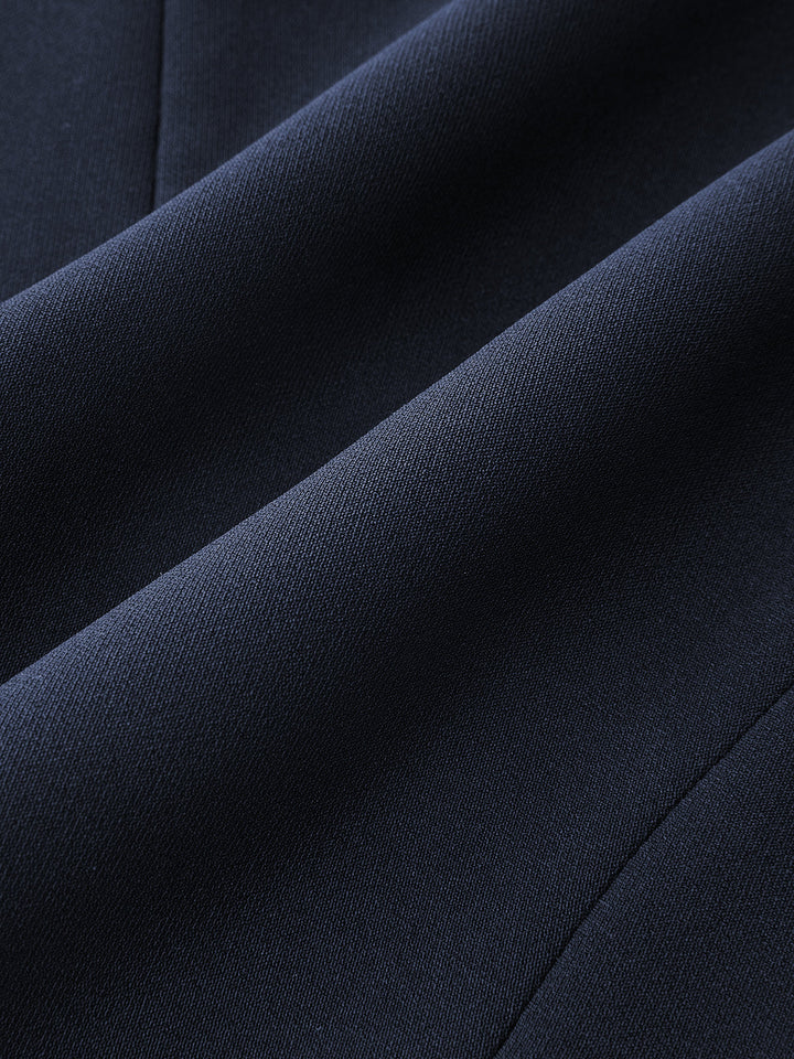 Belted Pleated Sleeveless Blazer Dress