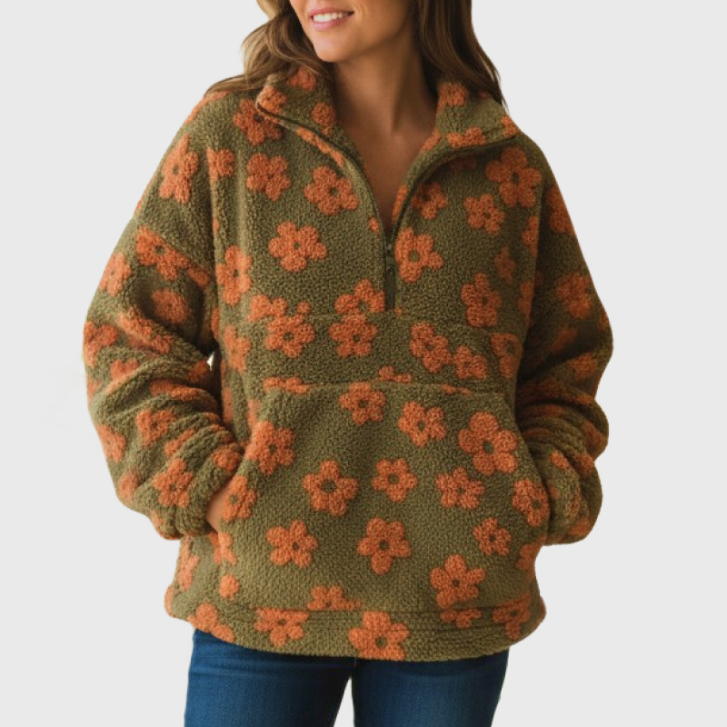 Sandra - Boho-Inspired Sherpa Sweater