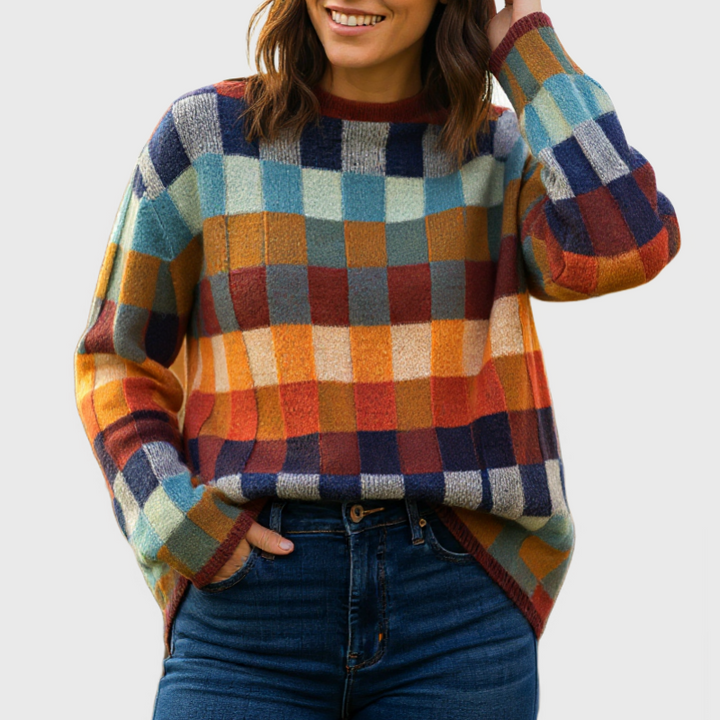 Erika - Patchwork Turtleneck Sweater
