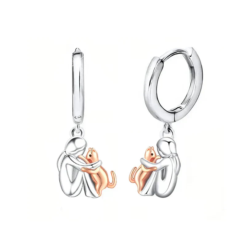 Earrings with Cat Icon (Round Clasp)
