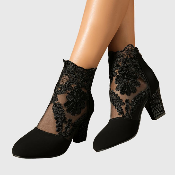 Zelina - Embroidered Ankle Boots