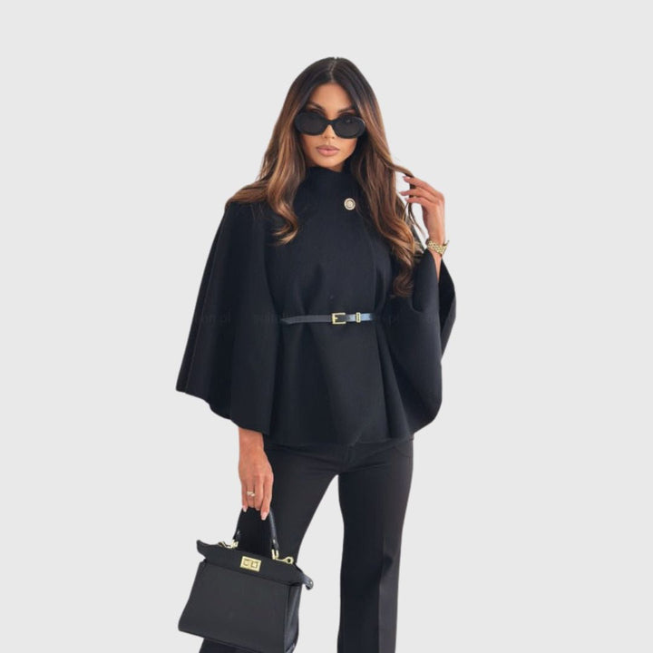 Eleanor - Elegant Belted Cape Jacket