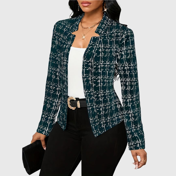 Kessi - Elegant Plaid Jacket