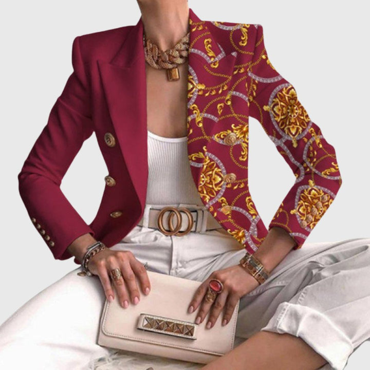 Eleanor - Contrast Panel Buttoned Blazer