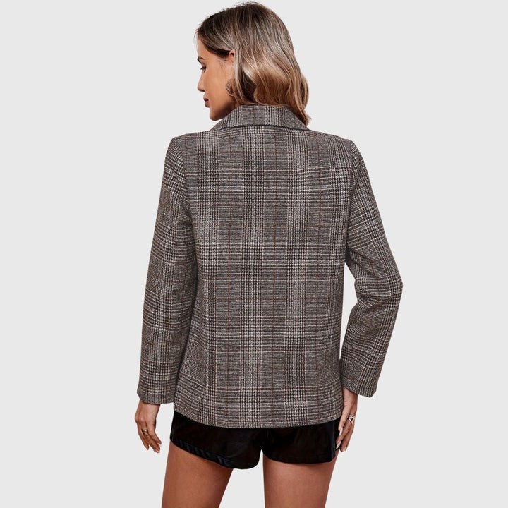 Danielle - Plaid Button Blazer