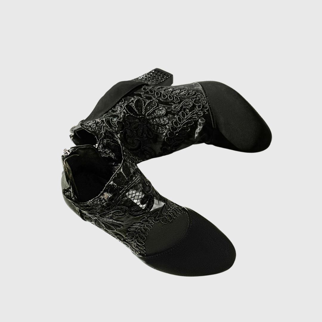 Zelina - Embroidered Ankle Boots