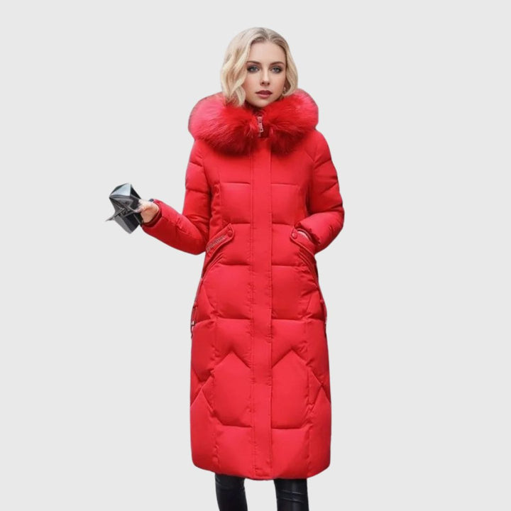 Hannah - Quilted Coat with Hood Trim