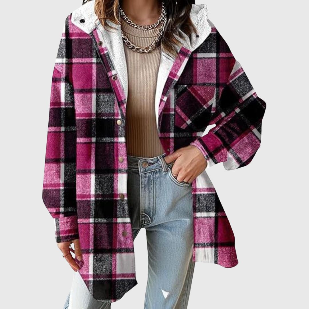 Tallulah - Hooded Plaid Jacket