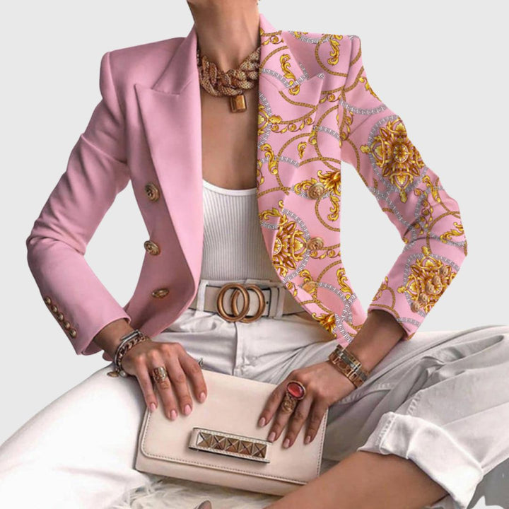 Eleanor - Contrast Panel Buttoned Blazer