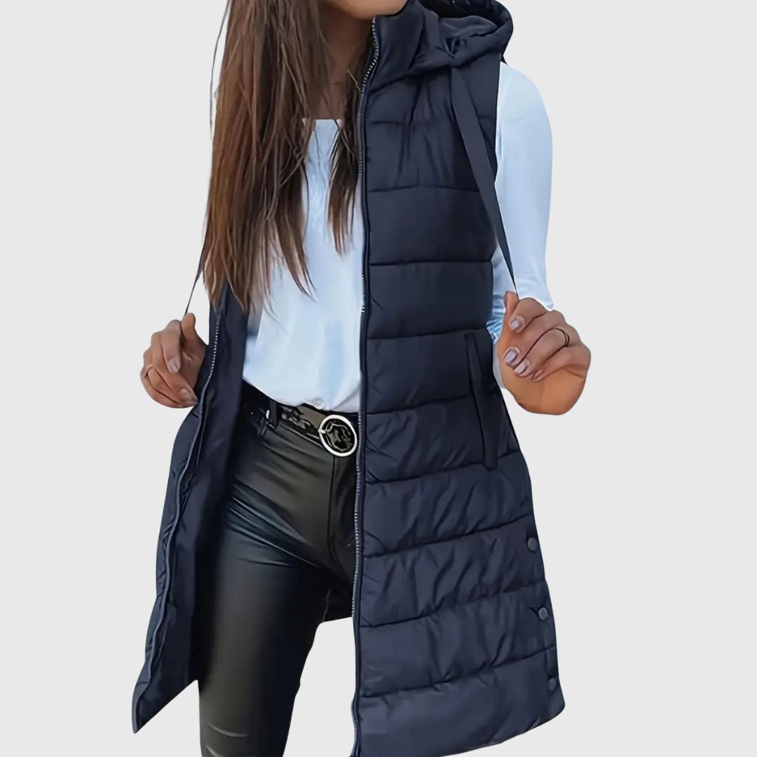 RAIN - Hood Long Puffer Vest